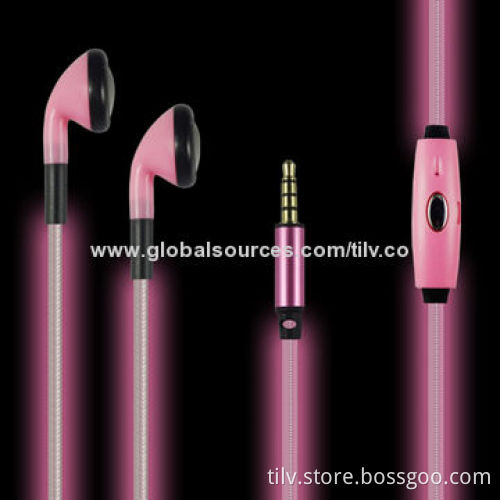 OEM 3.5mm LED Stereo Earphones with EL Wire for iPad/iPhone